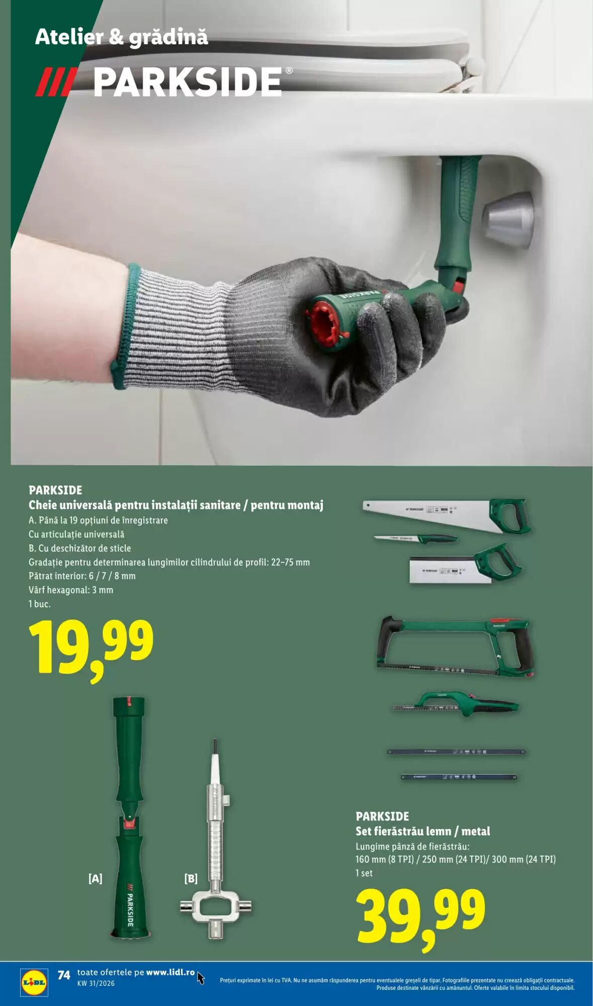 Catalogul cu oferte Lidl valabil de la 27.07.2026 - Pagina 74.