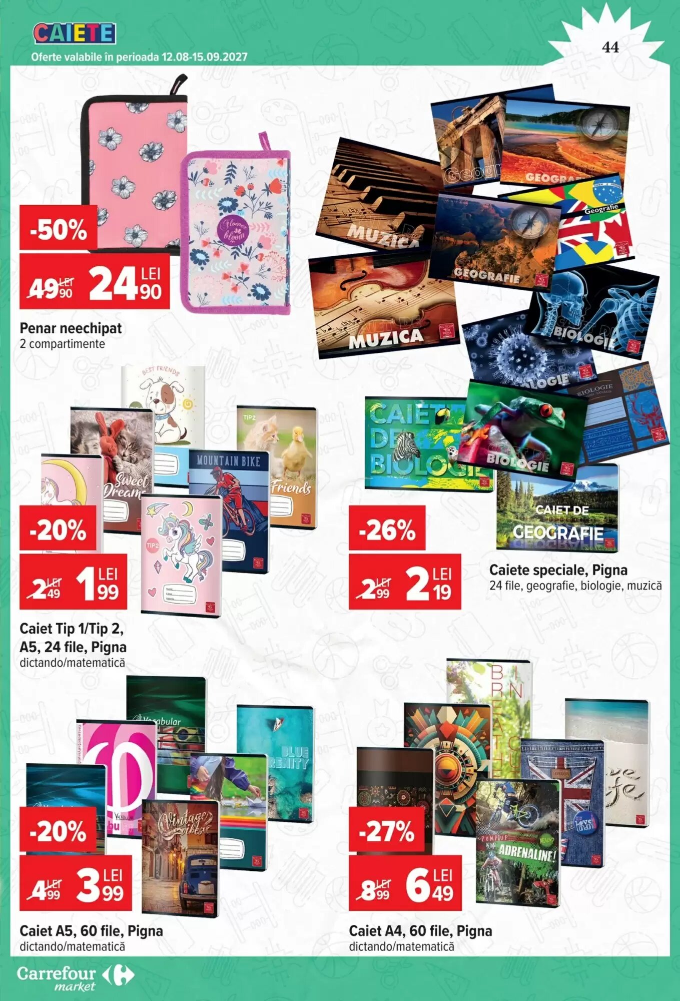 Catalogul cu oferte Carrefour Market valabil de la 12.08.2026 - Pagina 44.