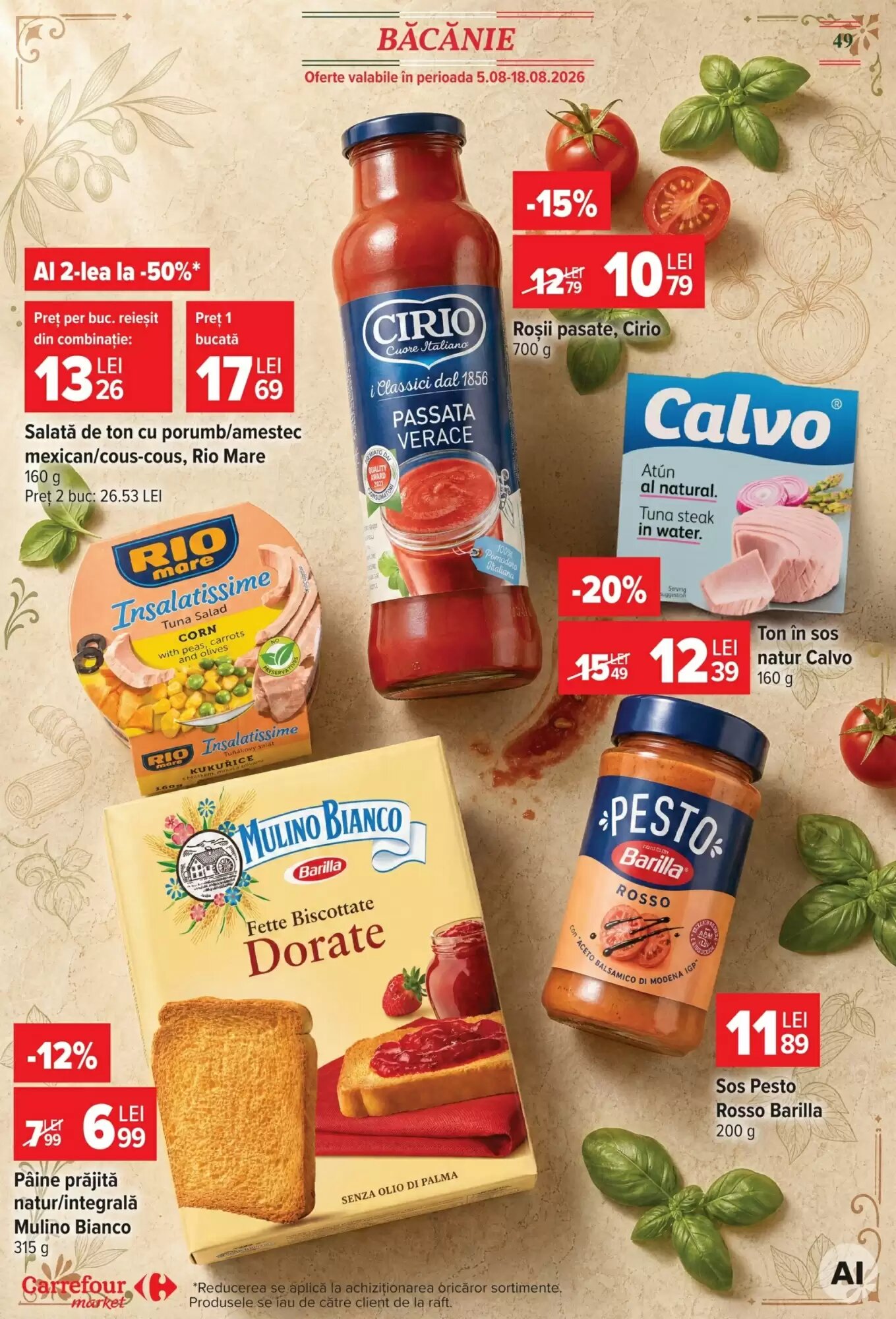 Catalogul cu oferte Carrefour Market valabil de la 12.08.2026 - Pagina 49.