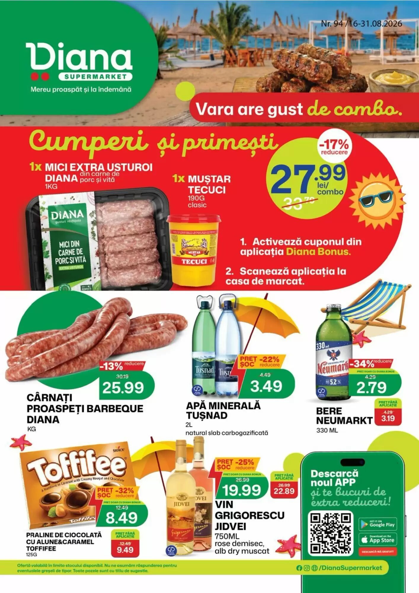 Catalogul cu oferte Diana Supermarket valabil de la 16.08.2026 - Pagina 1.