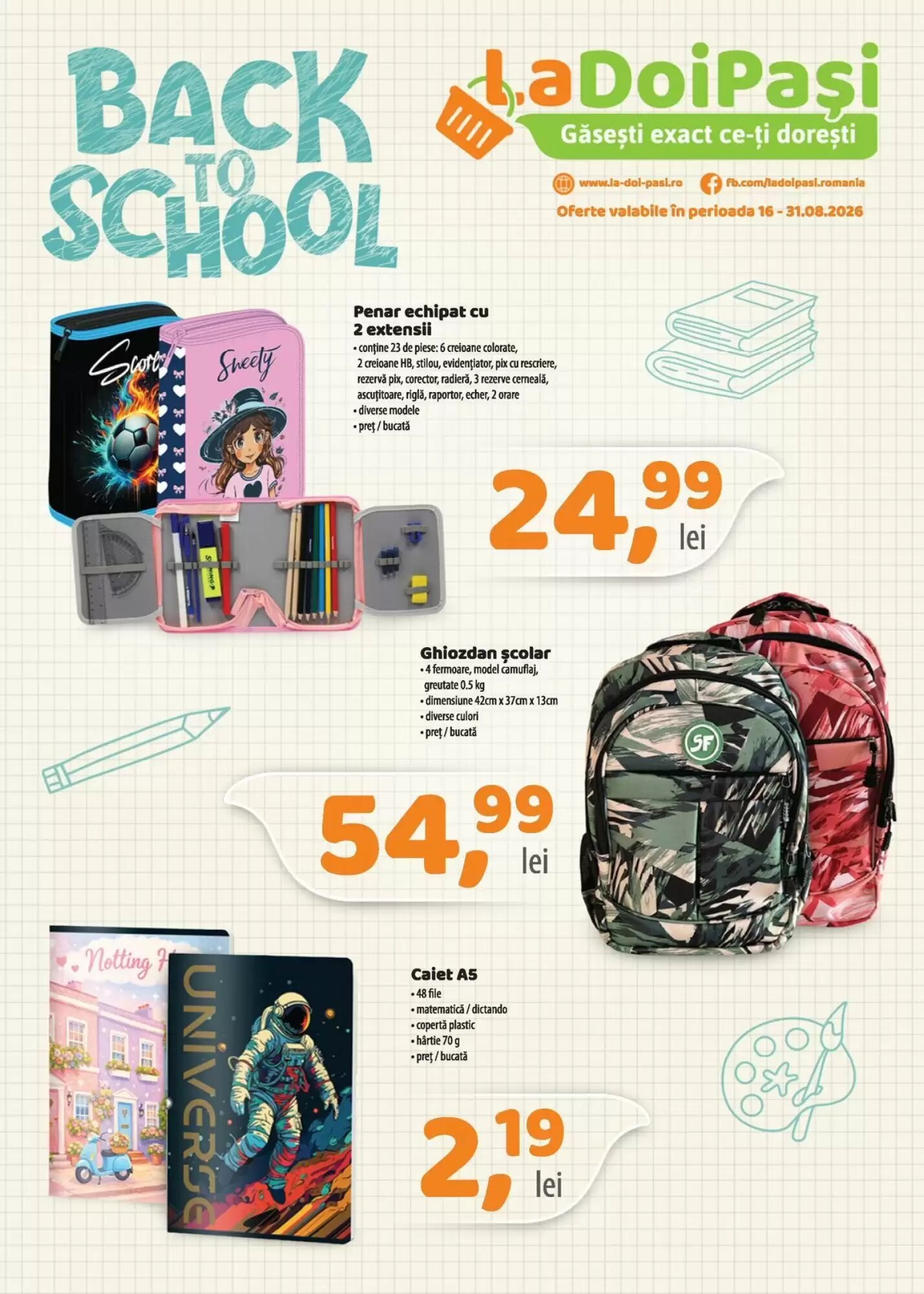 Catalogul cu oferte La Doi Pasi valabil de la 16.08.2026 - Pagina 1.