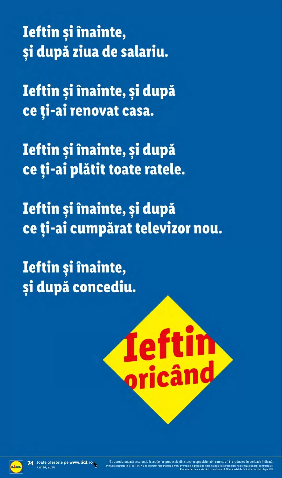 Catalogul cu oferte Lidl valabil de la 17.08.2026 - Pagina 74.