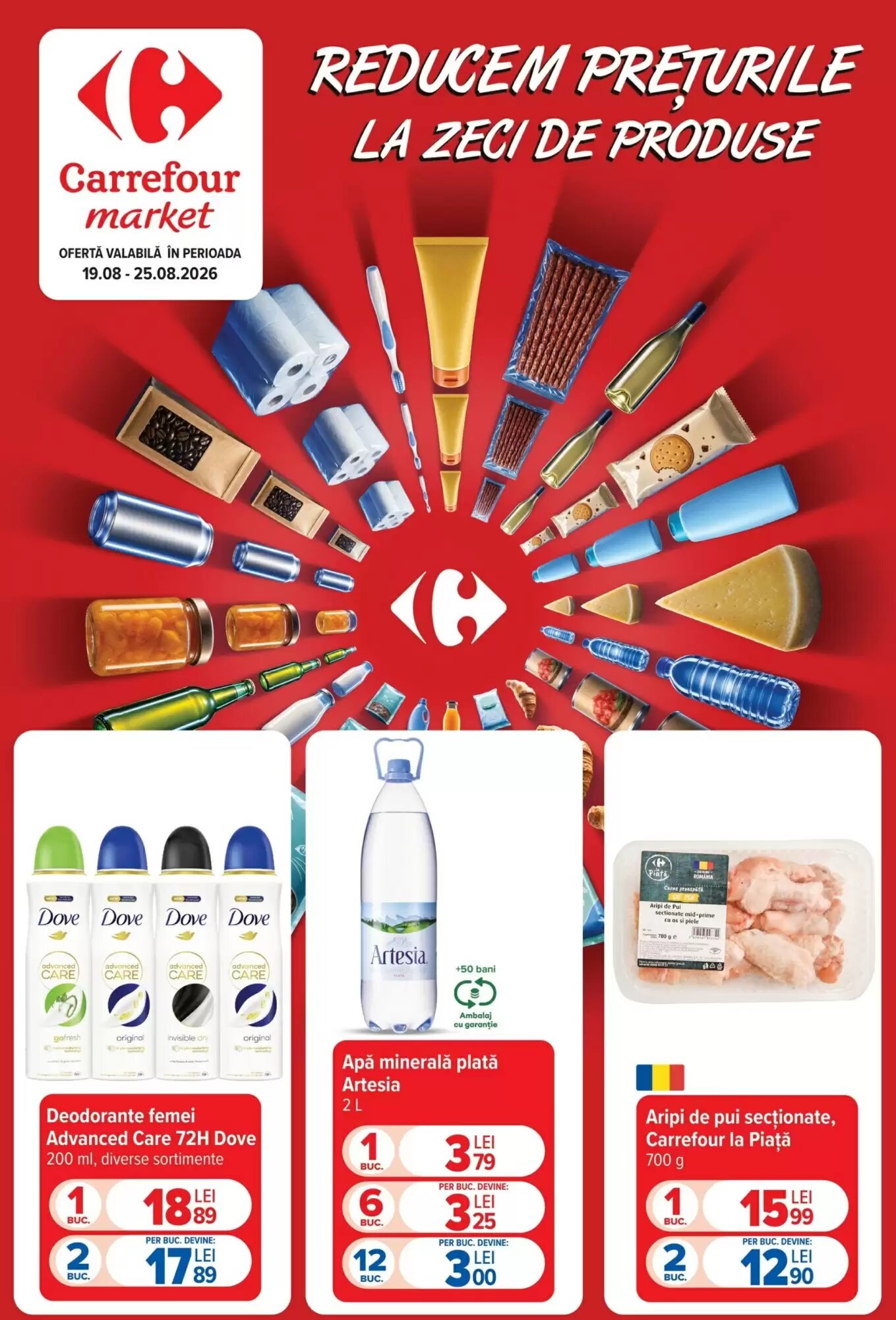 Catalogul cu oferte Carrefour Market valabil de la 19.08.2026 - Pagina 1.