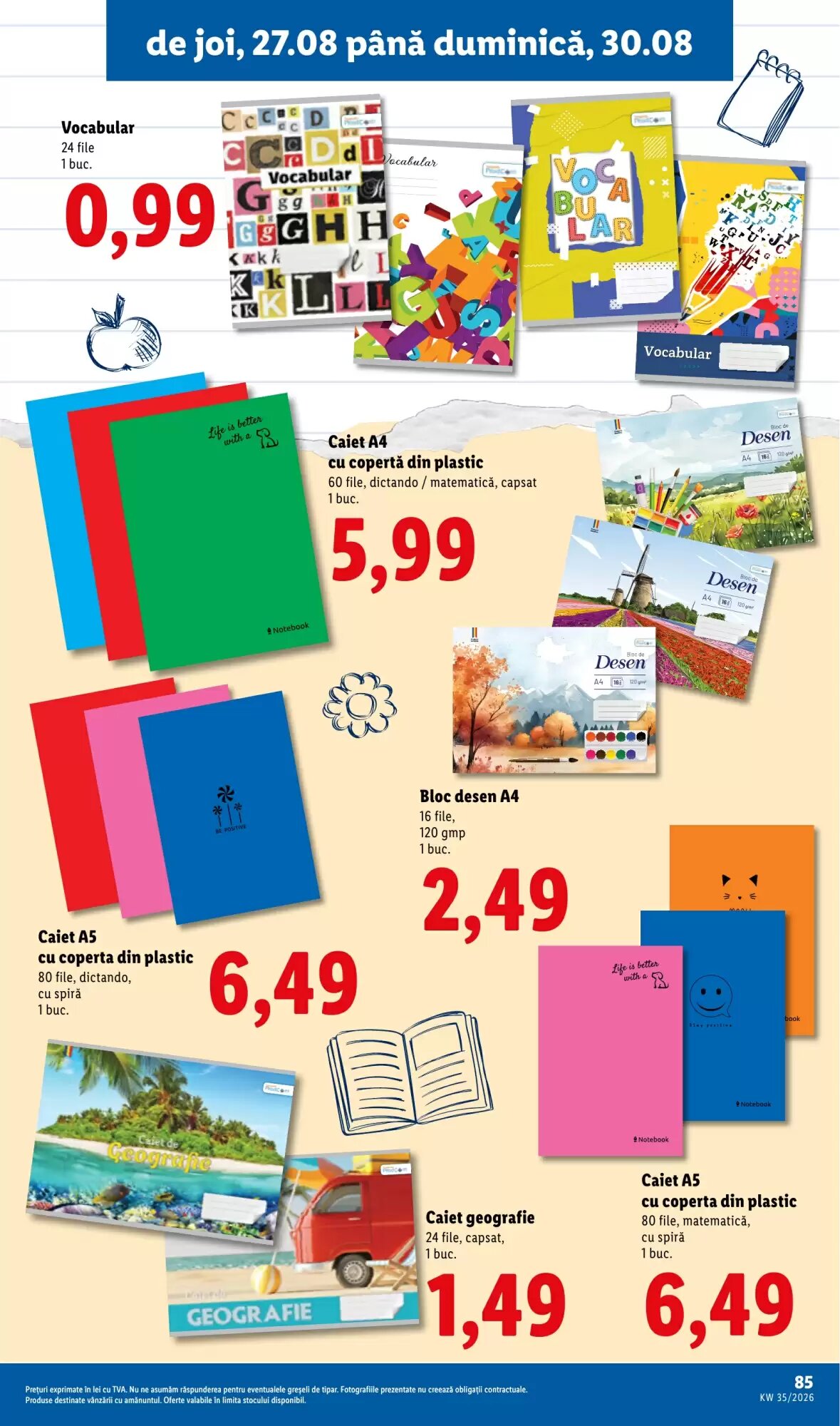 Catalogul cu oferte Lidl valabil de la 24.08.2026 - Pagina 85.