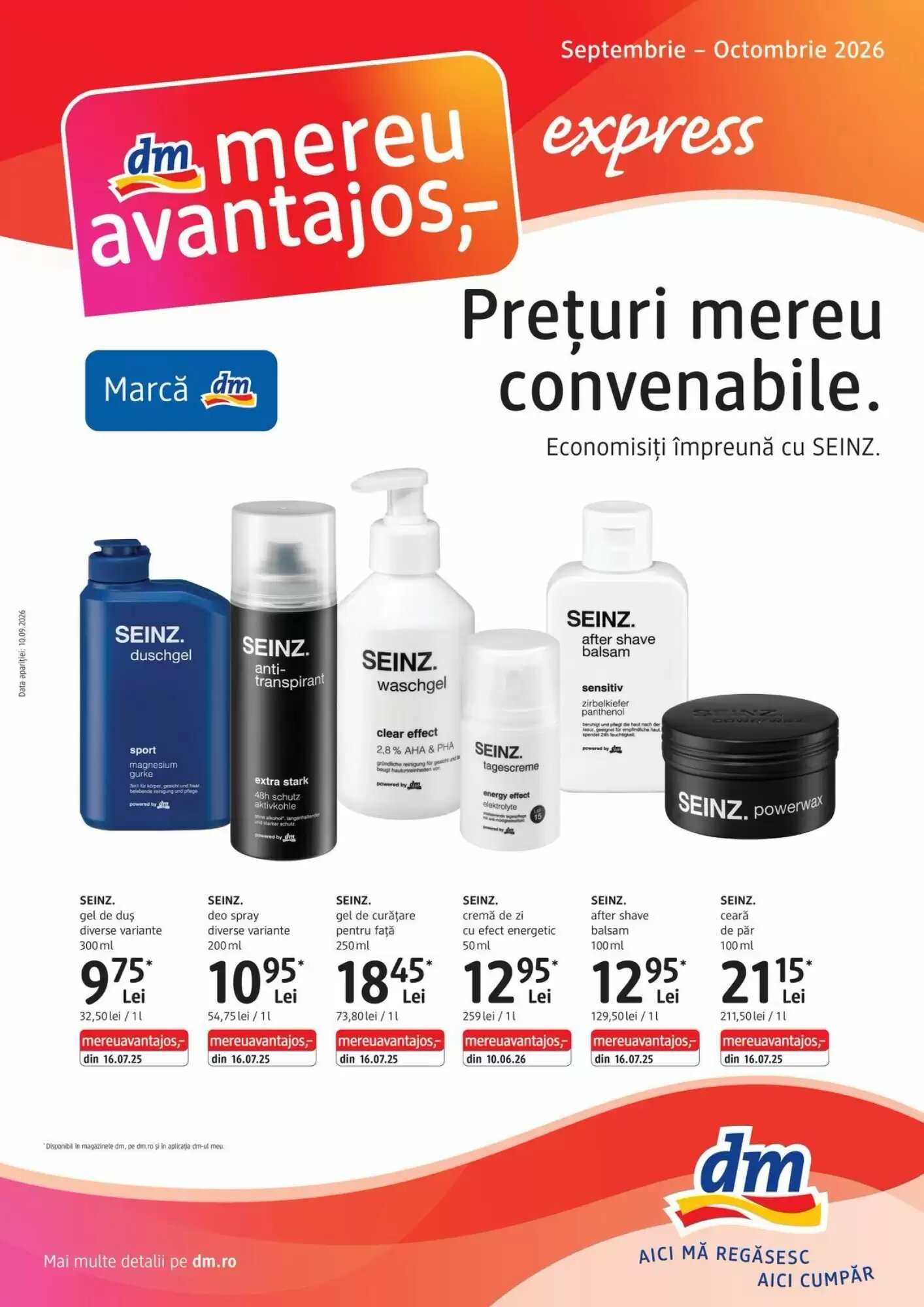 Catalogul cu oferte DM valabil de la 10.09.2026 - Pagina 1.