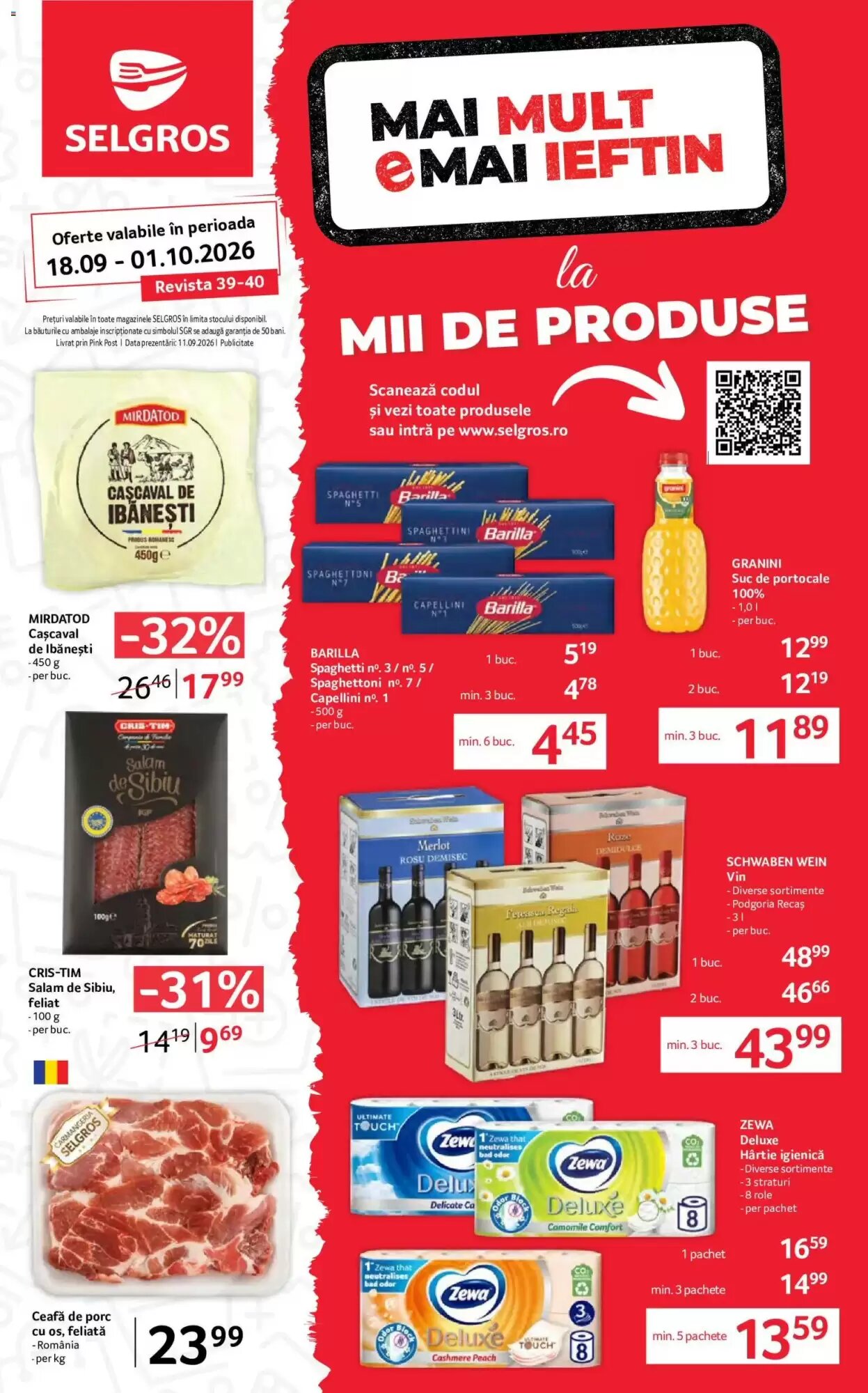 Catalogul cu oferte Selgros valabil de la 18.09.2026 - Pagina 1.