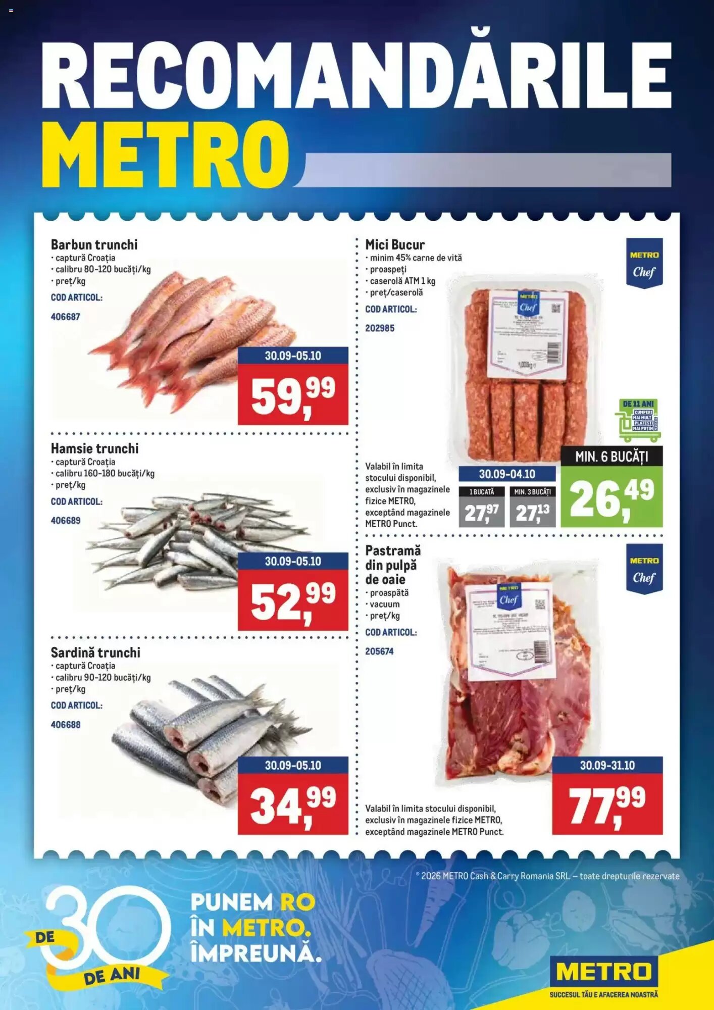 Catalogul cu oferte Metro valabil de la 29.09.2026 - Pagina 1.