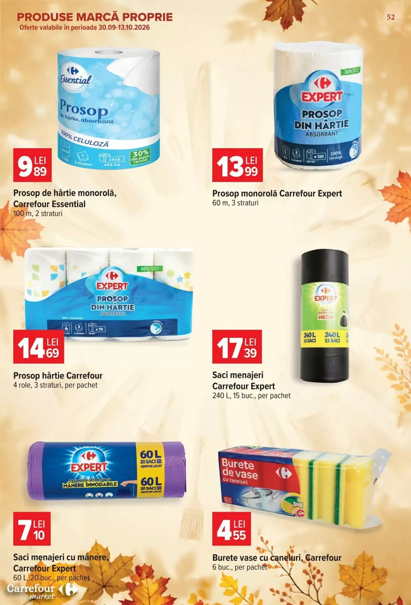 Catalogul cu oferte Carrefour Market valabil de la 30.09.2026 - Pagina 52.