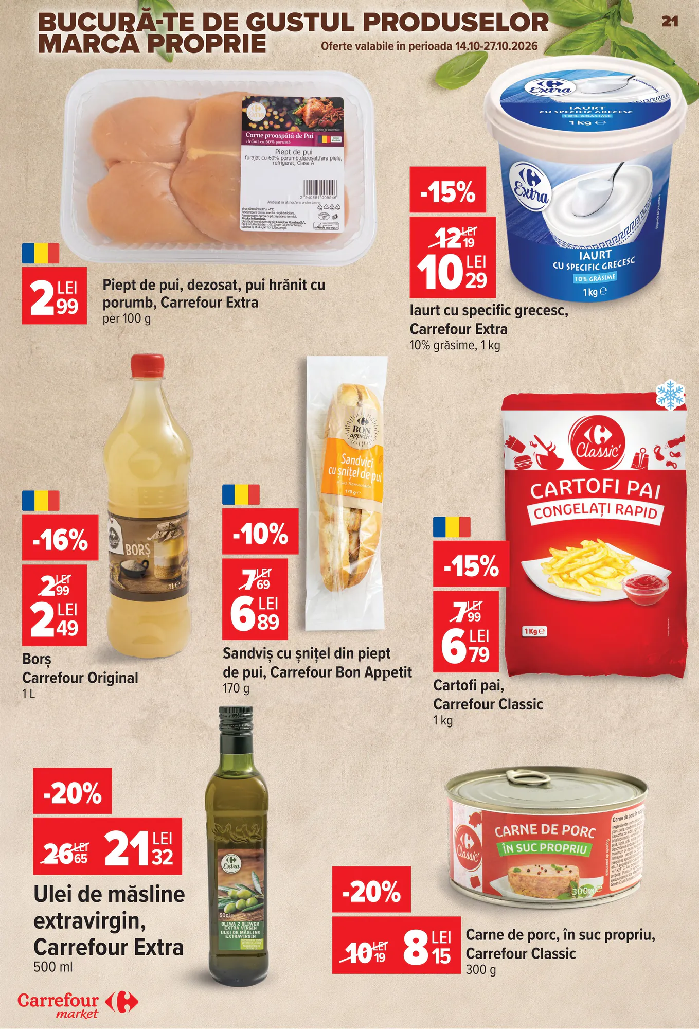 Catalogul cu oferte Carrefour Market valabil de la 14.10.2026 - Pagina 21.