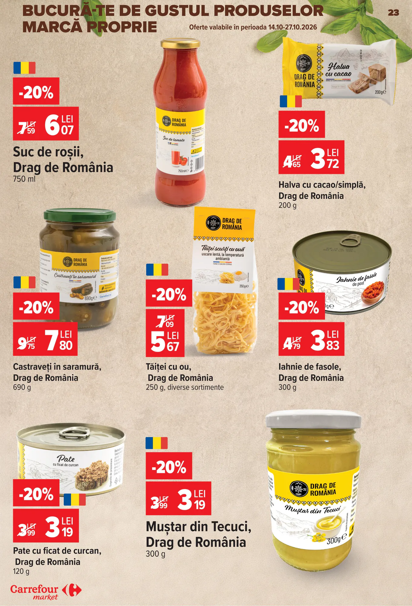 Catalogul cu oferte Carrefour Market valabil de la 14.10.2026 - Pagina 23.