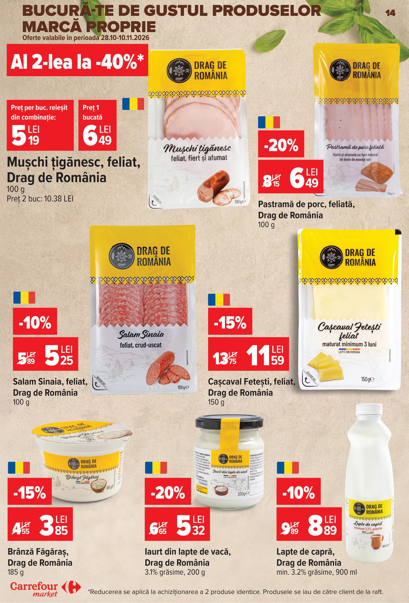 Catalogul cu oferte Carrefour Market valabil de la 28.10.2026 - Pagina 14.