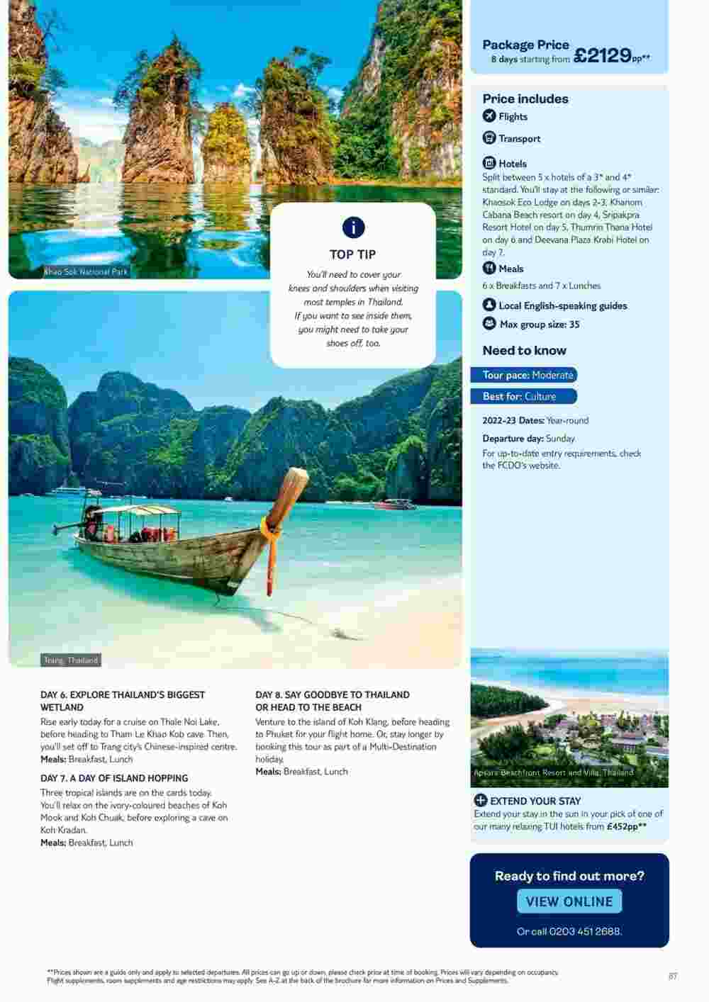 Tui offers valid from 13/10/2023 - Page 87.