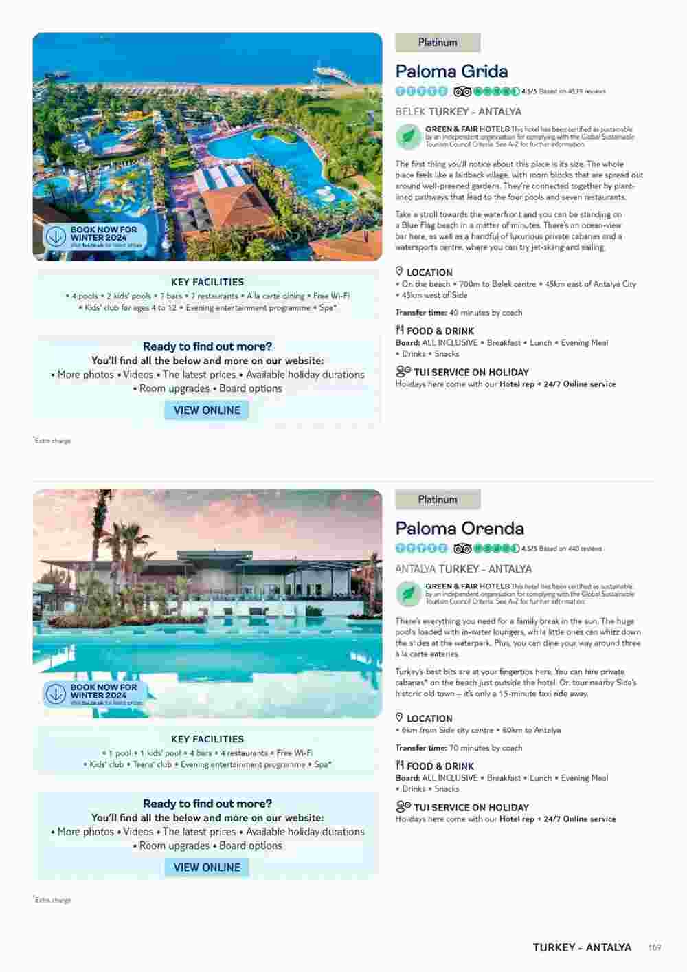 Tui offers valid from 06/11/2023 - Page 169.