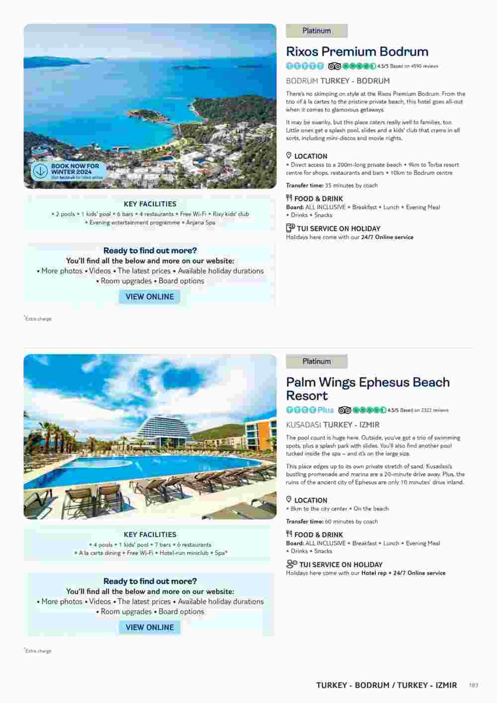 Tui offers valid from 06/11/2023 - Page 183.