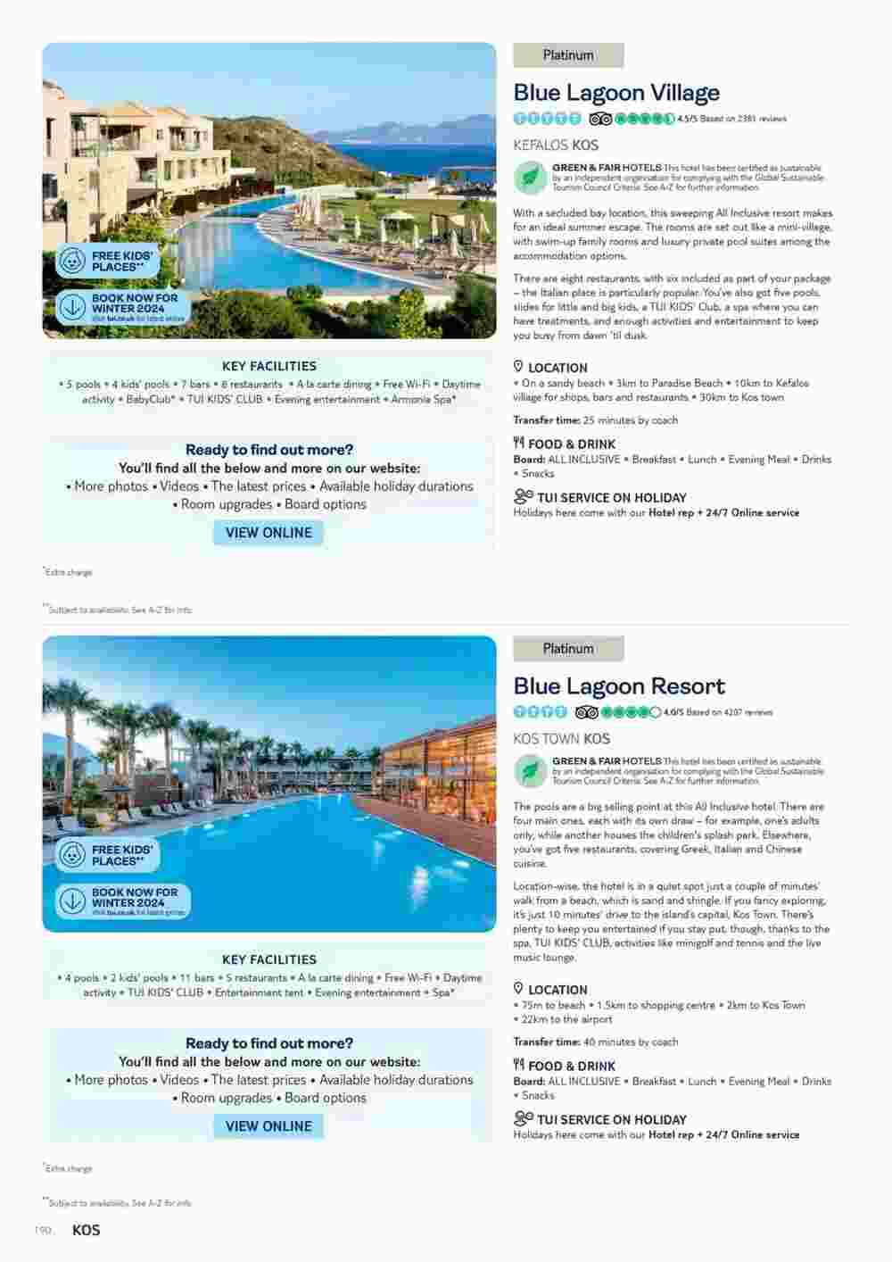Tui offers valid from 10/11/2023 - Page 190.