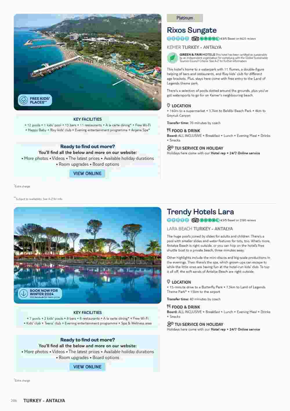 Tui offers valid from 10/11/2023 - Page 208.