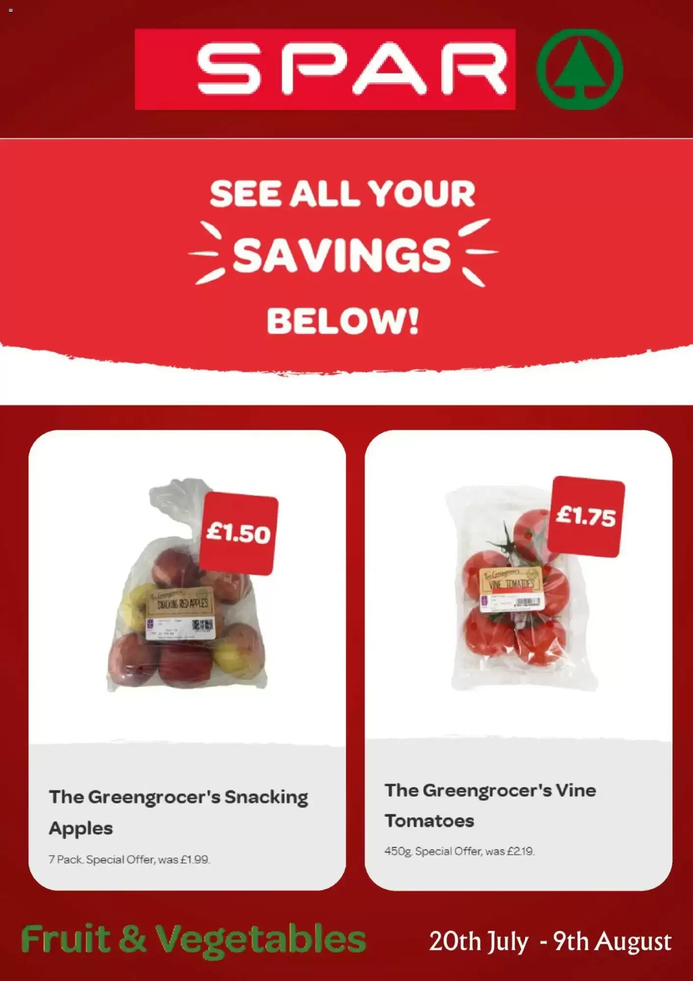 Spar offers valid from 20/07/2026 - Page 1.