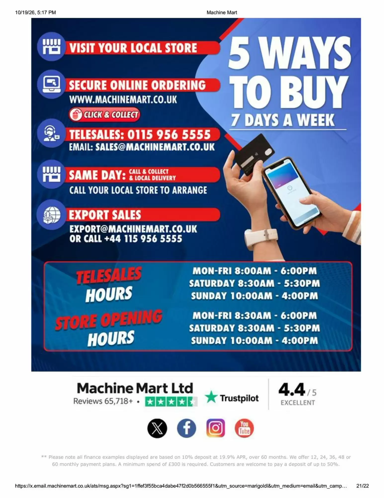 Machine Mart offers valid from 19/10/2026 - Page 21.